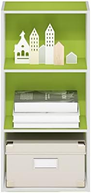 Furinno LUDER 3-Tier Book Shelf, Open Shelves Bookshelf, Green/White - Image 5