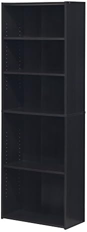 FURINNO Wright 5-Shelf Bookcase, Cinnamon Cherry - Image 7