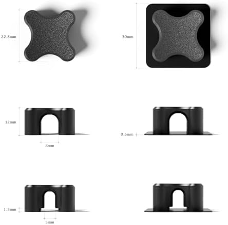 Magnetic Cable Organizer – Desktop Multipurpose Cord Keeper & Cable Management Clip for Home & Office (Black Cross 20Pcs) - Image 3