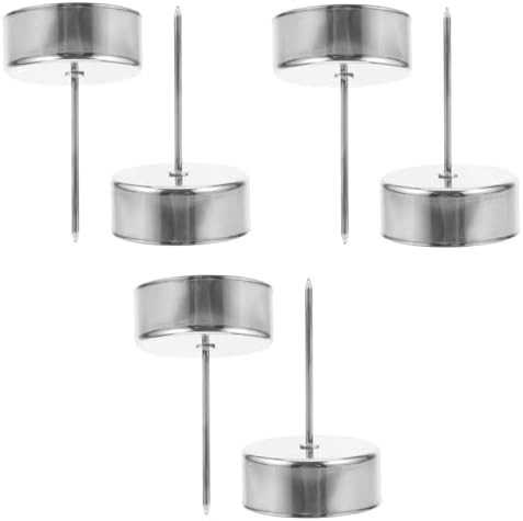Luxshiny Candle Holder with Spike 6 Pack Metal Candle Cups for Christmas Tree Decoration Desk Insert Cup Party Favors 2.75 X 1.65 X 1.65 in by Luxshiny