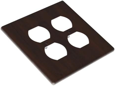Decorative Switch Plate Covers Rustic Vintage Dark Brown Wood Grain 2-Gang Duplex Light Switch Covers Gfci Wall Plate Electrical Receptacle Switchplate Plug Faceplate for Farmhouse Decor - Image 3