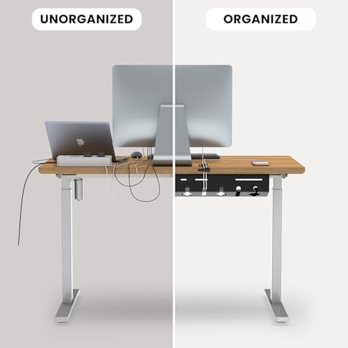UNITEDPOWER Cable Management Tray, 2-Pack Metal Power Strip Holder for Under Desk Wire Cord Organizer, Office/Home，Black - Image 6