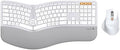 ProtoArc EKM01 Plus Wireless Ergonomic Keyboard Mouse Combo - White Silver by ProtoArc