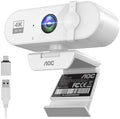 AOC 4K Webcam for PC, Streaming Camera with Noise-Canceling Mic, White by AOC