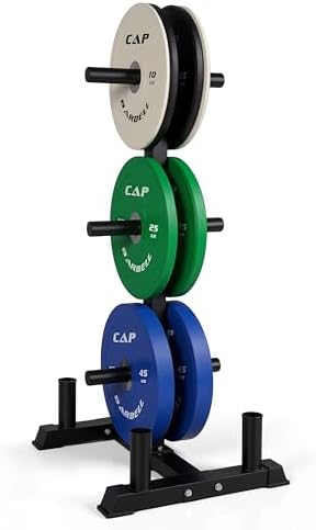 CAP 2-inch Olympic Bumper Plate Weight Set | 100-370 lbs | Multiple Colors | Storage Rack Optional by CAP