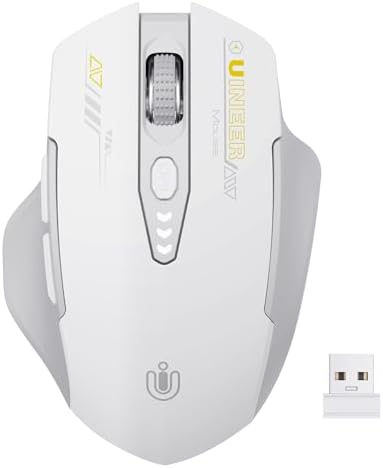 Uineer Wireless Mouse, 2.4GHz Rechargeable Computer Mouse, Battery Display by UINEER