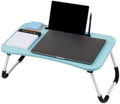 Mind Reader Lap Desk Laptop Stand, Bed Tray, Folding Legs, Couch Table, Portable, MDF, 23.25" L x 13.75" W x 10.5" H, Blue - Image 4