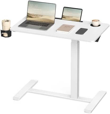 VASAGLE Overbed Table with Wheels, Mobile Laptop Standing Desk, 31.5 Inch by Unknown