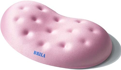 BRILA Ergonomic Memory Foam Mouse Wrist Rest Support Pad Cushion for Computer, Laptop, Office Work, PC Gaming - Massage Holes Design - Wrist Pain Relief (Pink Mouse Wrist Rest) by BRILA
