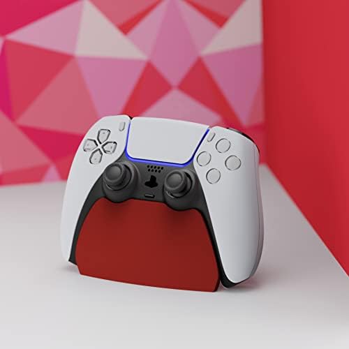 PlayVital Red Controller Display Stand for ps5, Gamepad Accessories Desk Holder for ps5 Controller with Rubber Pads - Image 5