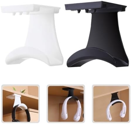 Hemoton 2pcs Under Desk Headset Hooks Headphone Hangers for Gaming and Office Easy Install Space-Saving Headset Holder Rack for Secure Storage and Display Black and White - Image 5