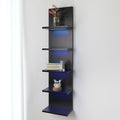 5 Tier Wall Shelf Unit, Black, RGB Lack Shelf with Light by AskTag