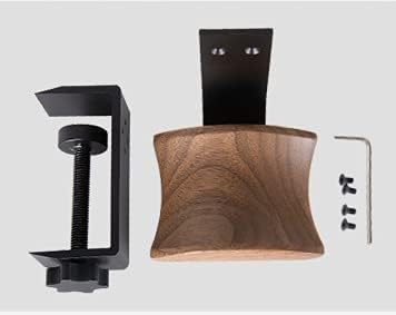 Walnut Wood Headset Holder Universal Adjustable Clamp-on Headphone Stand | Headphone Holder with 6cm Wide Walnut Headrest,Headset Stand Aluminum Headphone Hook for Over Ear and Gaming - Image 7
