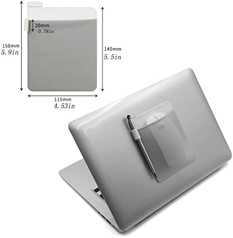 RIVEENY Pocket Pouch for Laptop with Reusable Adhesive,Pouch Holder for Computer Accessories,Self-Adhesive Mouse Headset Storage Bag for Portable External USB Cable,Apple Magic Mouse - Image 6