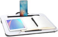 Portable Laptop Desk Fits Up to 16“ Laptops, with Tablet Slot, Built-in Cushion, Great for Home & Office,Lap Desk for Laptop,Lap Desk with Cushion (White Marble, Medium) by YUELAKE