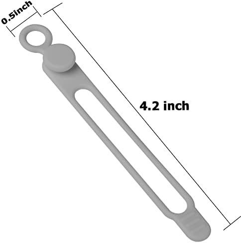 Silicone Cable Ties, Cord Organizer Cable Management(16Pcs-Grey) - Image 2