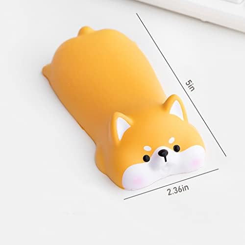 Cityhermit Cute Wrist Rest Support for Mouse Computer Arm Rest for Desk Ergonomic Kawaii Office Supplies Slow Rising PU Mouse Pad (Yellow Shiba Inu-2pcs) - Image 2
