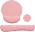 Keyboard Wrist Rest Pad Mouse Pad with Wrist Support Set of 3, Mousepad with Non-Slip Rubber Base, Ergonomic Memory Foam Mouse Wrist Cushion Support for Home Office Laptop Computer, Pink by LIZPARE