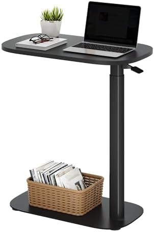 SANODESK 24''Standing Desk Pneumatic Height Adjustable Mobile Overbed Table by sanodesk