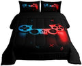 Erosebridal Gaming Comforter Set Twin Size for Boys Kids Game Room Decor Video Game Gamer Comforter Man Teens Bedroom Gamepad Bedding Set All Season,Black Blue Red by Erosebridal