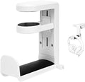GEEKRIA 360° Rotating Under Desk Headphone Hook, Adjustable Desk Mount Hanger, Space Saving Gaming Headphone Holder Compatible with Sony, Bose, AKG, Sennheiser (White) by GEEKRIA