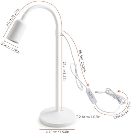 DAMI Dimmable LED Desk Lamp USB Powered, 3 Color Modes Flexible Gooseneck Reading Light, Eye-Caring Small Table Lamp for Home Office Study Bedroom Dorm Bedside - White - Image 4