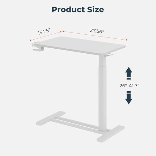 28'' Medical Overbed Bedside Table with Wheels,Rolling Table - Image 3