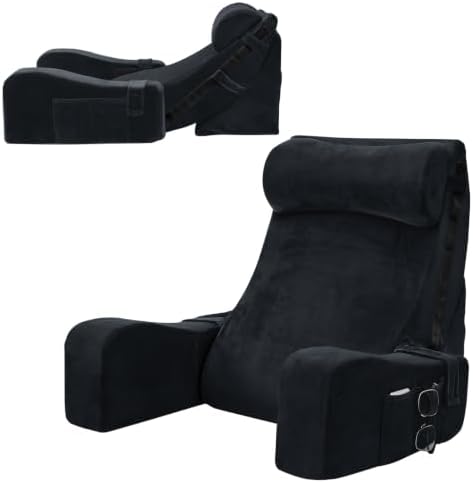 Sasttie 15-25 inch Adjustable Reading Pillow with Armrests, Black by SASTTIE