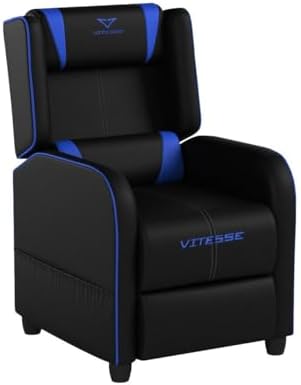 VITESSE VIT Gaming Recliner Chair Racing Style Single PU Leather Sofa Modern Living Room Recliners Ergonomic Comfortable Home Theater Seating, Blue. - Image 5