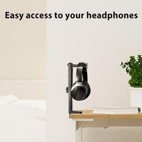 Rotatable Under Desk Headphone Stand Hanger, Heavy-Duty ABS Hook Mount Clamp for Gaming & Music Headsets, Space Saving Desktop Workspace Organizer Rack - Image 3