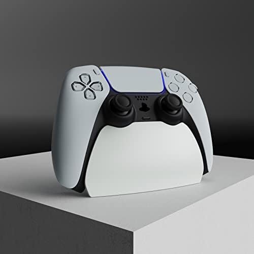 playvital White Controller Display Stand for ps5, Gamepad Accessories Desk Holder for ps5 Controller with Rubber Pads - Image 4