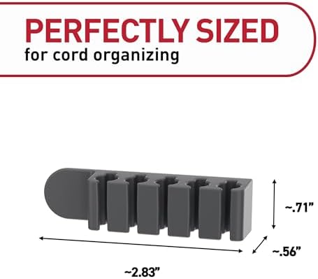Command 5-Cord Clip Organizer, Black, 4 Clips, 8 Medium Strips - Image 2