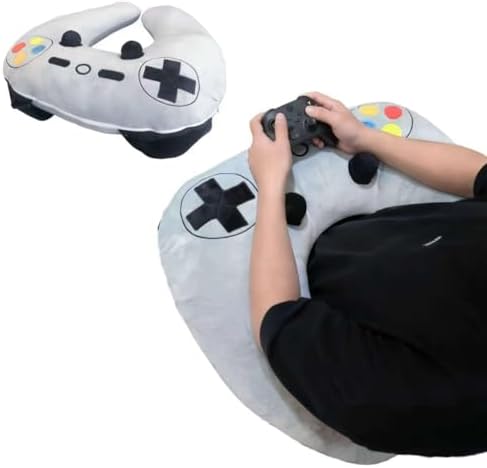Gaming Pillow, Lap Desk Reading Pillow for Adults Teens, Arm Support Pillow for Sitting in Bed Sofa, Playing Steam Deck/Switch 2/Xbox/PS5, Gamer Gifts for Men Teenage Boy, Grey by Unknown