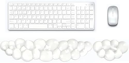 Gel Cloud Wrist Rest for Keyboard and Mouse, Clear Cloud Keyboard Wrist Rest Set, Ergonomic Cloud Wrist Support for Typing Pain Relief, Cute Wrist Pad for Office, Gaming, Computer, Laptop by COPORISO