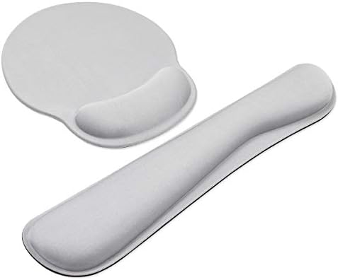Ergonomic Keyboard Mouse Pad Wrist Rest Support Set for Laptop/Computer/Desktop,Memory Foam Hand Rest Wrist Cushion for Gaming/Office,Lightweight Comfortable & Pain Relief (Greyish White) - Image 6