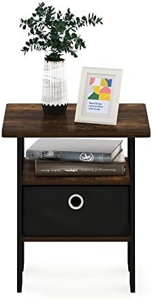 Furinno ANDREY Square Side Table, End Table, Night Stand, Amber Pine - Image 4