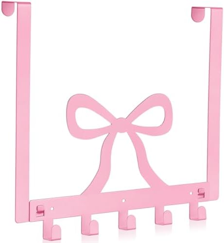 Reallnaive Pink Bow Over The Door Hooks Coquette Bathroom Decor by Reallnaive