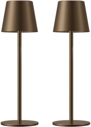 Kakanuo Brown Cordless Table Lamp Rechargeable, Battery Operated by KakanuoLightings