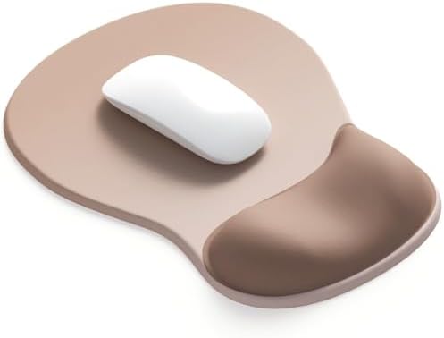 ErgoComfort Gel Wrist Rest Mouse Pad-Ergonomic Office Mousepad with Wrist Support-Non-Slip, Design Desk Accessories Mat for Home&Game Decor (06Mocha Sand) by DEMONCHEST