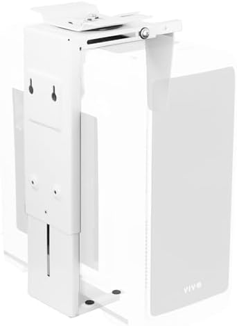 VIVO Adjustable Under Desk and Wall Mount for PC 3.5-7.8 inches Wide, Computer Case CPU Holder with Swivel and Secure Locking, White, MOUNT-PC01W by Unknown