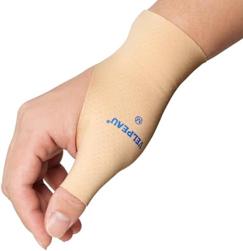 Velpeau 2pcs Thumb and Wrist Compression Sleeve for Tendonitis, Khaki, M by VELPEAU