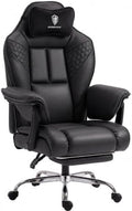Dowinx Big and Tall Gaming Chair with Footrest for Home Office 500LBS Black | High Back Leather Office Chair, Extra-Wide & Thick-Padded Seat Cushion with Ergonomic Lumbar Support and Soft Linkage Armrest by Dowinx
