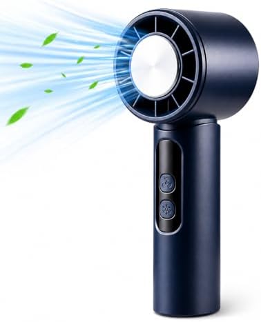 Handheld Fan,Portable Turbo Fan with Ice Cooler, 12H Long Lasting 4000mAh Battery,10000 RPM Strong Wind,Portable Fan for Travel, Valentines Day Gifts (Dark Blue) - Image 2