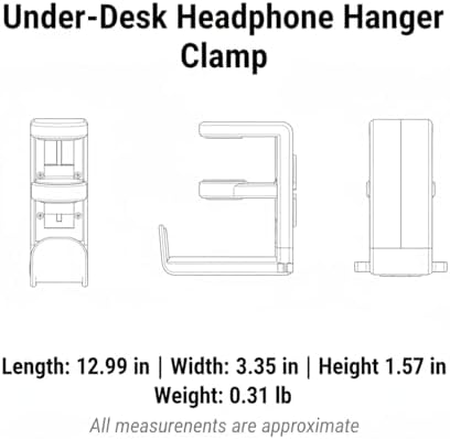 Under Desk Headphone Hanger Clamp, Rotating Mount for Sit-Stand Desks, No-Drill Installation, Paper-Based Composite (1 PC) - Image 7