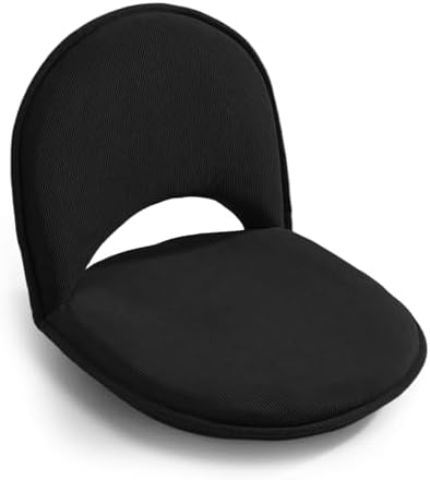 YOUKEEEJOJO Floor Chair 5-Position Adjustable Back Support Chair Foldable Camping, Floor Lounger,Corduroy Fabric, Video-Gaming Reading Watching, Indoor Outdoor Use(Black) by Unknown