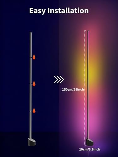 Tyute Corner Floor Lamp, RGBICW LED Corner Lamp with 16 Million DIY Colors, Music Sync, 68+ Scenes, Smart App & Remote Control, Ambience Lighting for Bedroom Living Room Gaming Room - Image 6