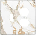 Decorative Outlet Covers Abstract Luxury White Gold Marble 2 Gang Combination 1 Toggle/1 Duplex Light Switch Cover Gfci Wall Plate Electrical Receptacle Switchplate for Bedroom Decor by JOOJIAO
