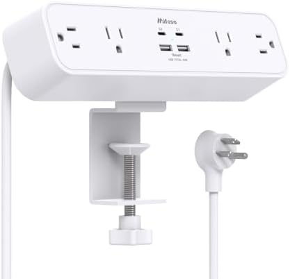 Mifaso PD30W Desk Clamp Power Strip, Surge Protector, Fast Charging Station by Mifaso