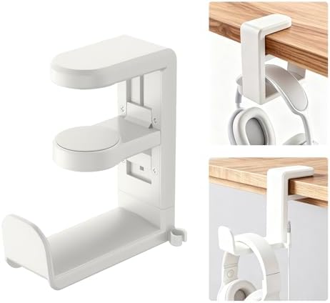 Headphone Hook，Headphone Stand，PC Gaming Headset Holder for Desk，Headset Hook，Desk Headphone Hanger，Desk Hook with 360-Degree Adjustable Rotation by Unknown