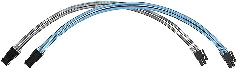 Formulamod PSU Cable Extension Kit 18AWG Sleeved, 24 Pin ATX + 8 Pin EPS + Dual 8 Pin PCI-E, Custom PC Cable Extensions with Combs for Clean Cable Management & Gaming PC Build (Silver Grey Sky Blue) - Image 6